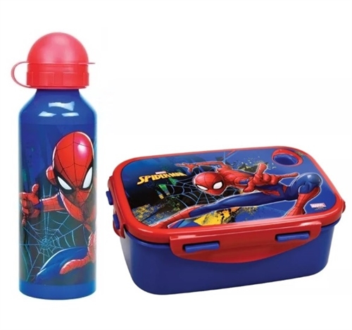 Spiderman madkasse og drikkedunk aluminium