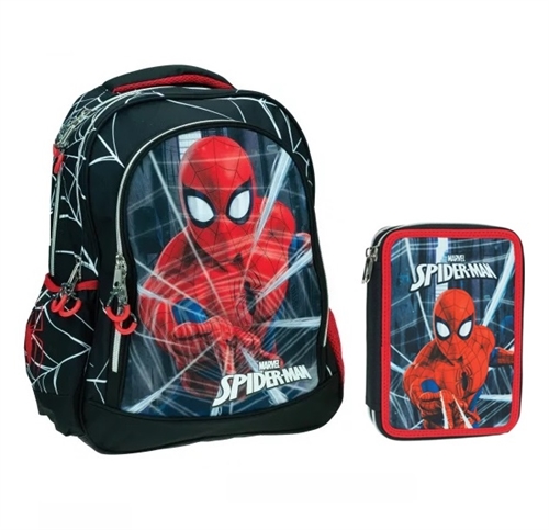 Spiderman skoletaske og penalhus 