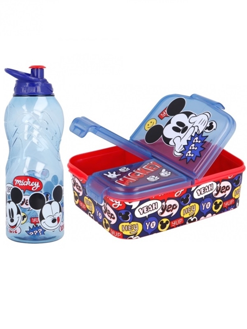 Disney Mickey Mouse madkasse 3 rum og drikkedunk , blå