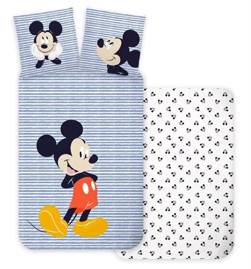 Disney Mickey junior sengetøj blå, 100*140 cm / 40*45 cm