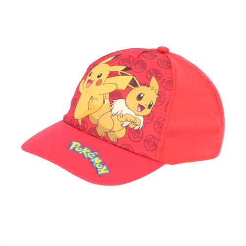 Pokemon kasket UV 30 , Pikachu og Eevee , rød