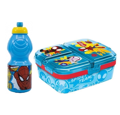Spiderman madkasse 4 rum og drikkedunk
