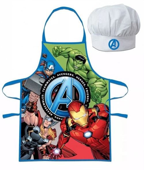 Avengers forklæde og kokkehue