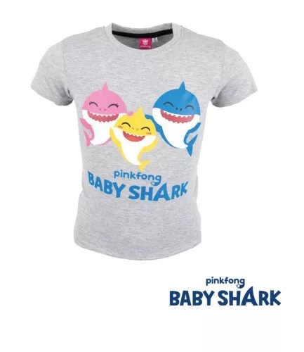 Baby Shark T-shirt grå, Familie Shark