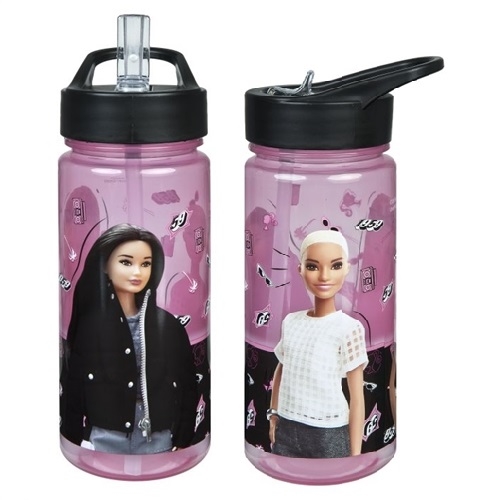 Barbie drikkedunk med sugerør , 500ml