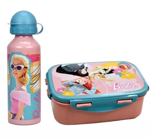 Barbie madkasse og drikkedunk aluminium