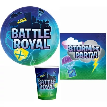 Battle Royal paptallerkner, servietter , krus til 8 personer