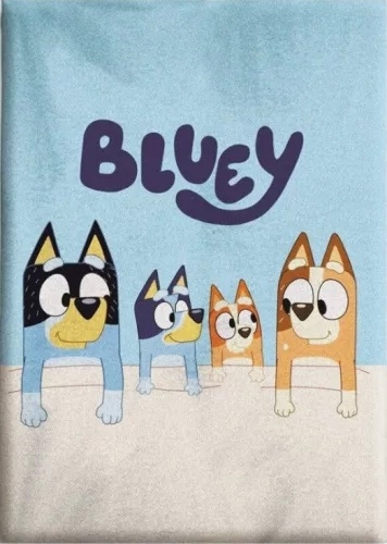 Bluey fleece tæppe Familie , 100*140cm