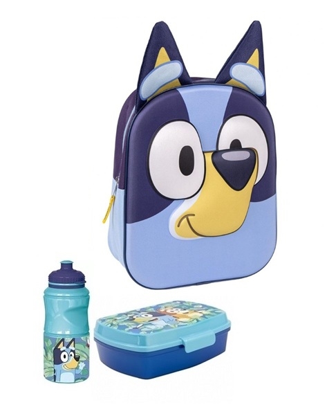 Bluey børnehavestart sæt, rygsæk m. madkasse og drikkedunk