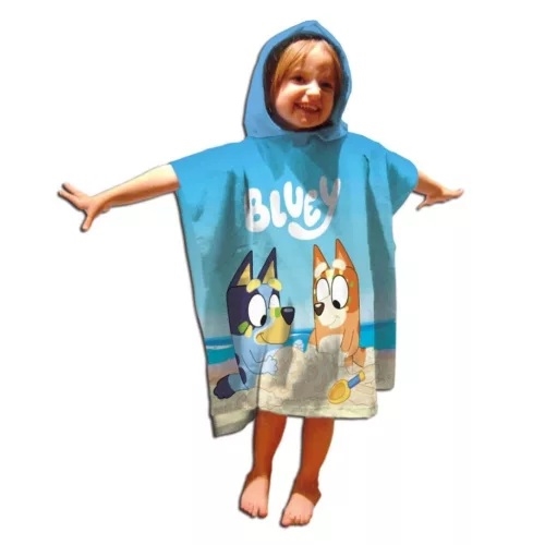 Bluey strandponcho til børn 55 *110 cm