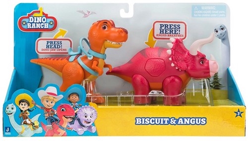 Dino Ranch Figur 2 pak , Biscuit og Angus