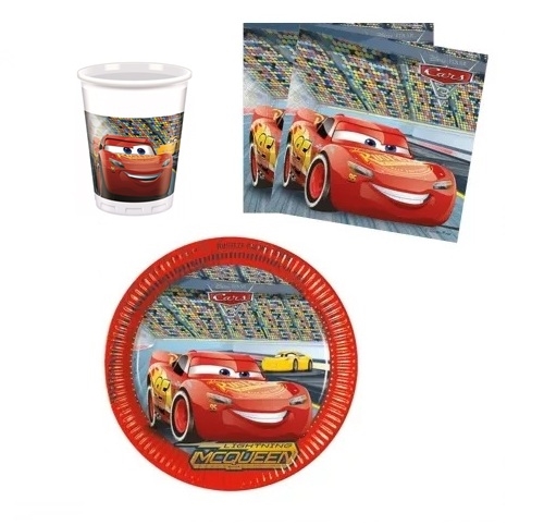 Disney Cars McQueen paptallerkner, servietter , krus til 8 personer