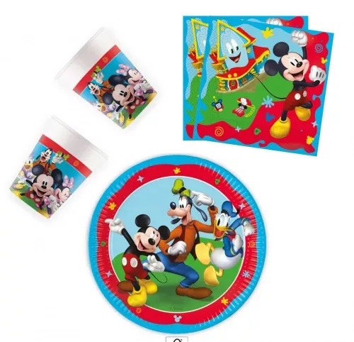 Disney Mickey fødselsdag tallerkner, servietter , krus  til 8 personer