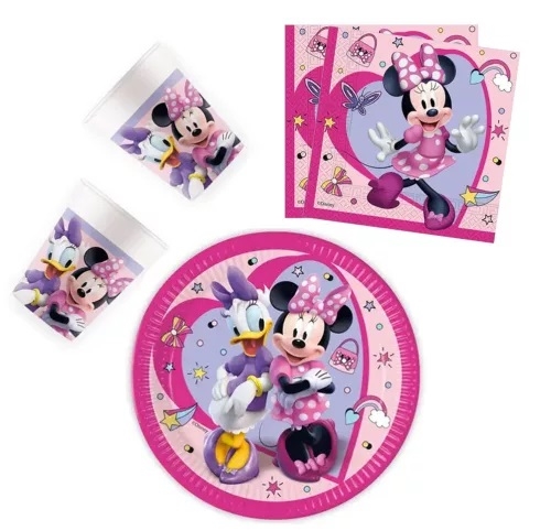 Disney Minnie paptallerkner, servietter, krus  til 8 personer