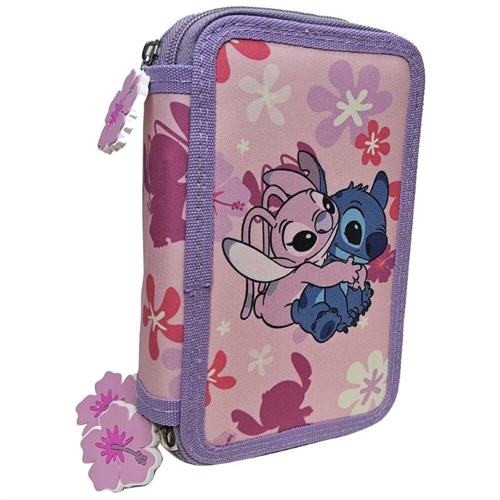Disney Stitch og Angel penalhus 3 lag med tilbehør