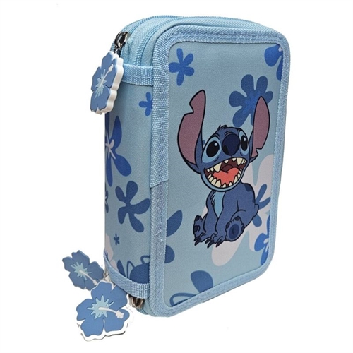 Disney Stitch penalhus 3 lag med tilbehør , blå