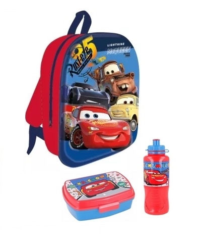 Disney Cars børnehavestart sæt - rygsæk, madkasse og drikkedunk