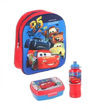 Disney Cars børnehavestart sæt - rygsæk, madkasse og drikkedunk