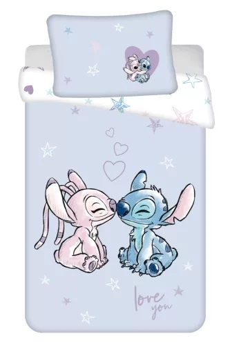 Disney Lilo og Stitch junior sengetøj lilla  ,100*135cm / 40*60 cm