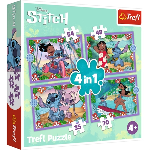 Disney Lilo og Stitch puslespil 4 in 1