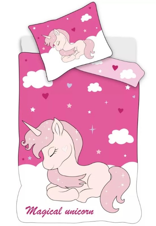 Enjørning - Unicorn junior sengetøj, Magical , 100*135 cm/40*60 cm