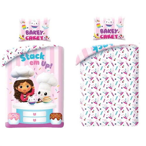 Gabbys dukkehus sengetøj lyserød, 140*200 cm