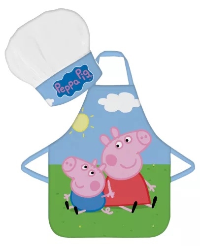 Gurli Gris forklæde og kokkehue ,  Gurli og Gustav