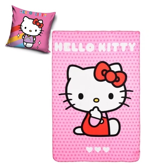 Hello Kitty decorpude og fleecetæppe