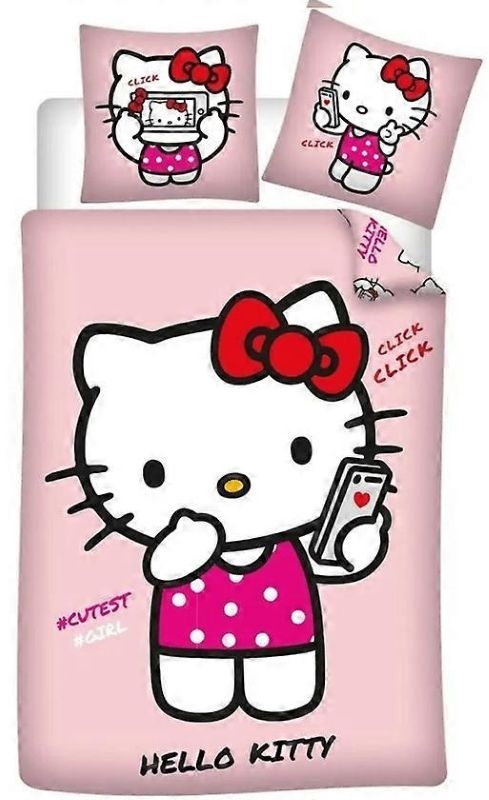 Hello Kitty sengetøj 140*200cm/ 65*65cm