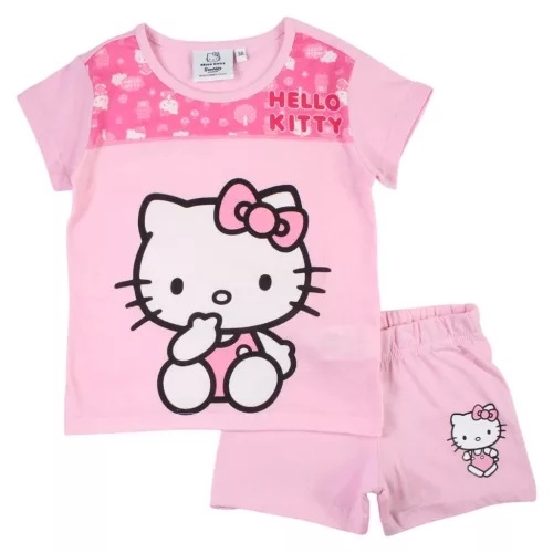Hello Kitty T-shirt og shorts sæt , lyserød