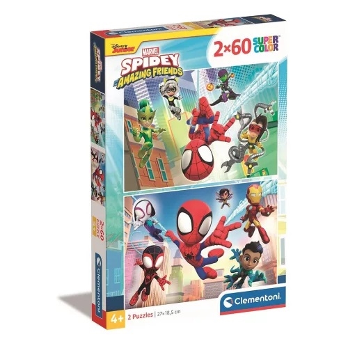 Spiderman Spidey puslespil 2 in 1 , 2*60 brikker