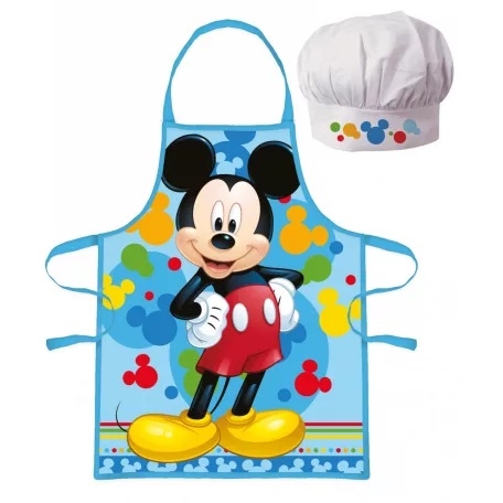 Mickey Mouse forklæde og kokkehue