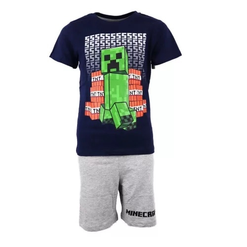 Minecraft t-shirt og shorts sæt , TNT og Creeper