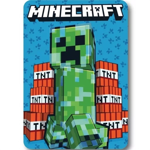 Minecraft fleece tæppe 100*140 cm , Creeper og TNT