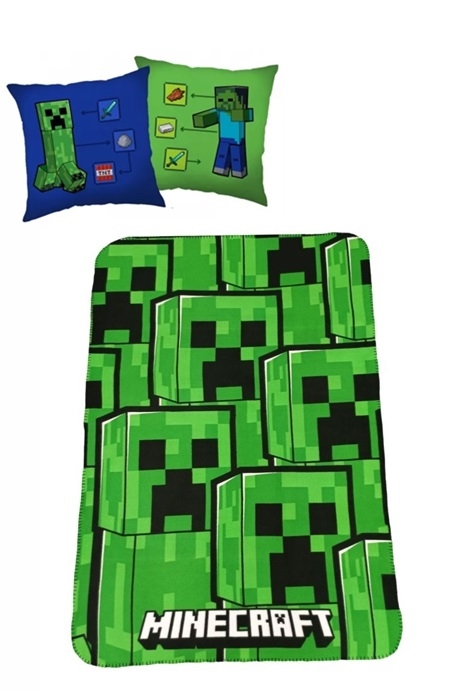 Minecraft decor pude og fleece tæppe