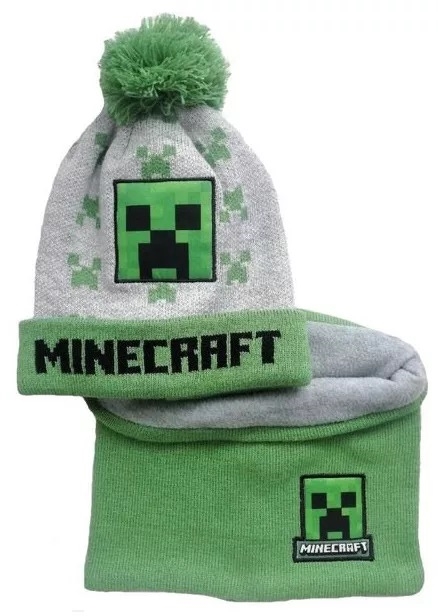Minecraft hue og halsedisse , grøn/grå