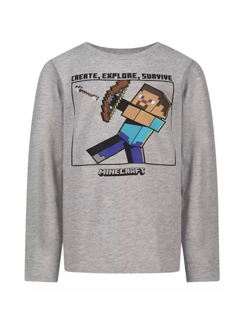 Minecraft bluse grå , Steve