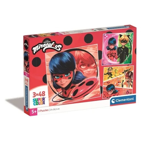 Miraculous Ladybug puslespil 3 * 48 brikker