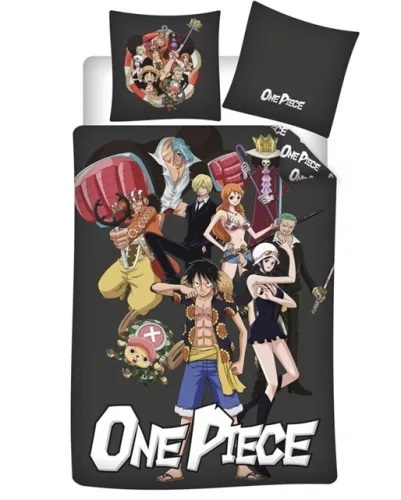 One Piece sengetøj sort  140*200 cm