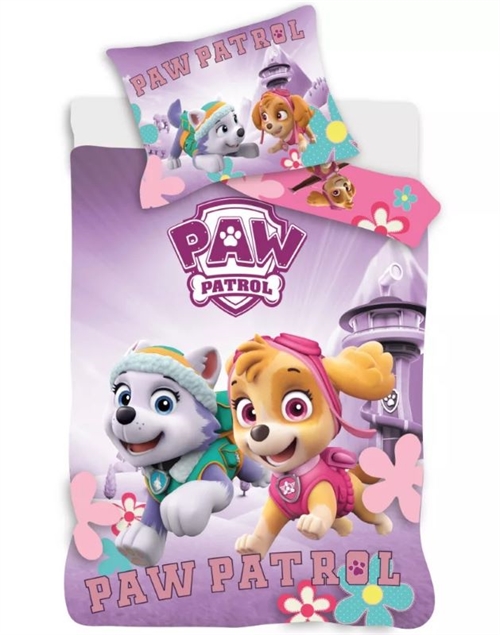 Paw Patrol junior sengetøj lilla , 135*100 cm / 40*60 cm