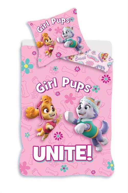 Paw Patrol junior sengetøj 100*140 cm/40*45 cm, Girl Pups Unite ! 