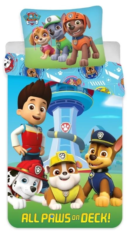 Paw Patrol junior sengetøj , All Paw On Deck! 100*135 cm /40* 45 cm