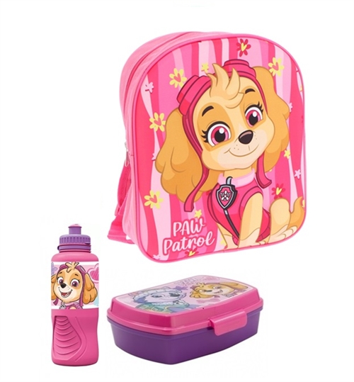 Paw Patrol Skye børnehavestart sæt , rygsæk 3D -madkasse-drikkedunk