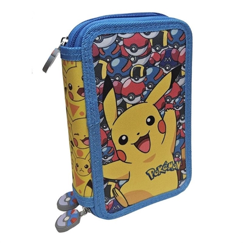 Pokemon penalhus 3 lad med tilbehør, Pikachu og Pikabold