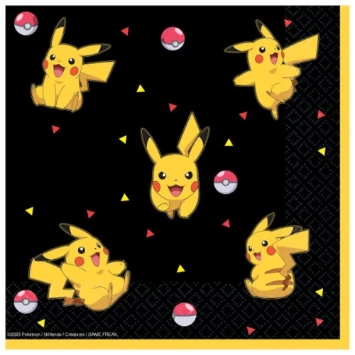 Pokemon Thunder servietter 33 cm , 16 stk