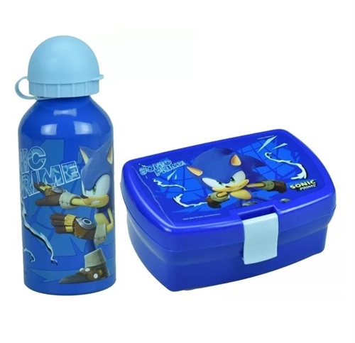 Sonic Prime madkasse og aluminium drikkedunk
