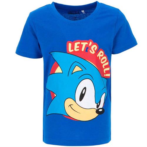 Sonic T-shirt Let's Roll ! , blå 