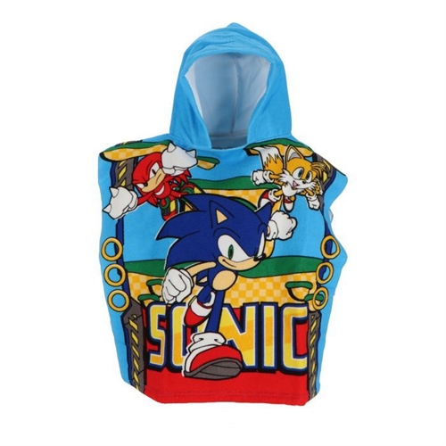 Sonic strandponcho til børn , 50*100 cm