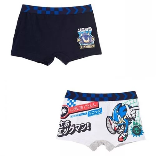 Sonic boxershort 2 pak , navy/ hvid