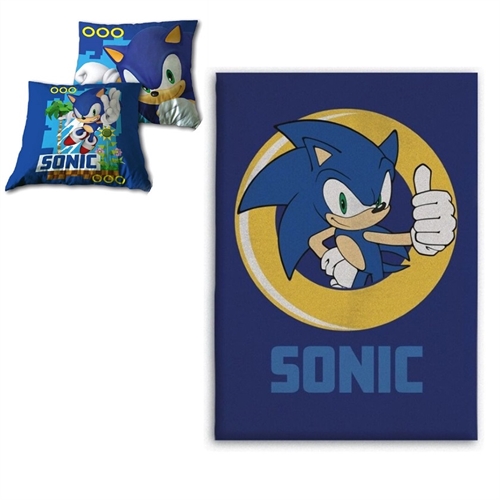 Sonic pude og fleece tæppe